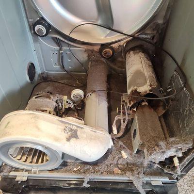 Dryer before and after cleaning