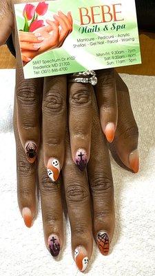 Ombre Halloween nail art