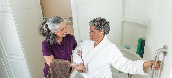 Caregivers can assist with personal care services including bathing, dressing and toileting assistance.