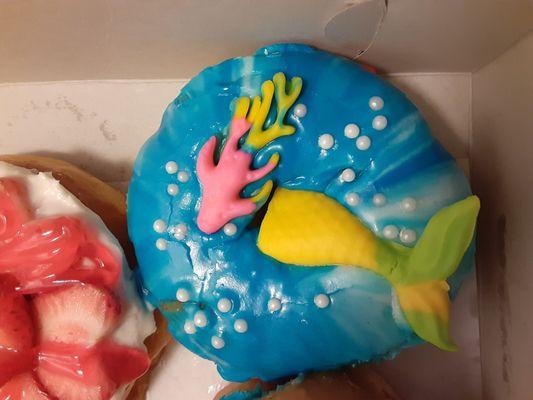 A gummy mermaid donut! So beautiful I had to take a picture before I ate it.