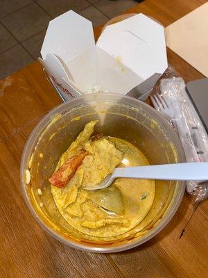 Yellow curry takeout