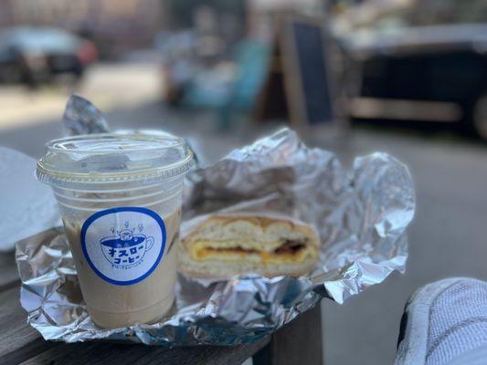 Roll from Bodega, coffee from across the street.