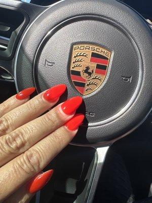 My did a wonderful job on my sexy red nails. Thank you