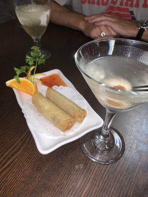 Haru maki (Japanese spring roll), lychee martini