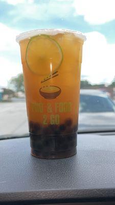 Tropical tea with boba!!