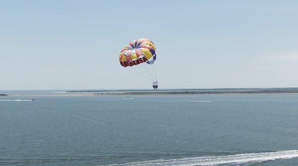 They even had a drone take photos of us Parasailing.