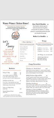 Our Menu Back Page