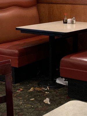 How nasty some lady left her booth. Wow.