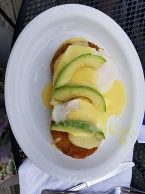 I recommend the crab cake eggs benedict with avacado.