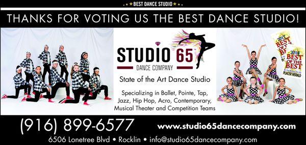 2018 Best Of The Best Dance Studio. 2nd Year in a Row.