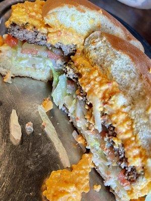 Pimento cheese burger