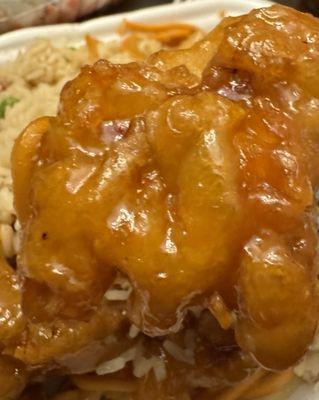 World Famous Orange Chicken up close