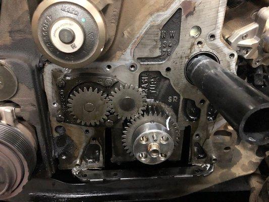 Ram 6.7L engine timing case leak.