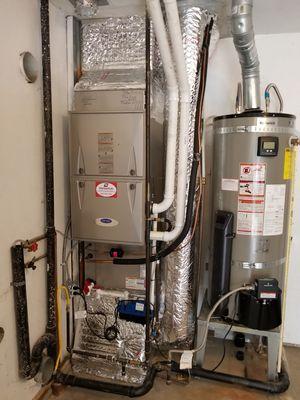 New Hi efficiency gas furnace and air conditioner installation completed 4/3/18