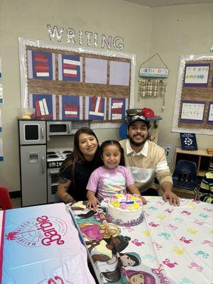 Birthday celebration, thank you for allowing us to celebrate her with her friends and teachers