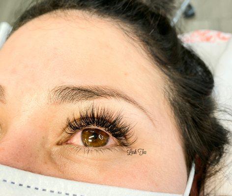 Healed one session out of two Ombré Powder Brows. Volume eyelash extensions