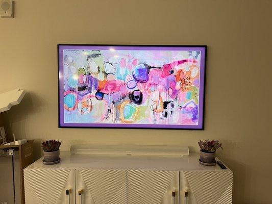 My tv looks so great mounted above my credenza.