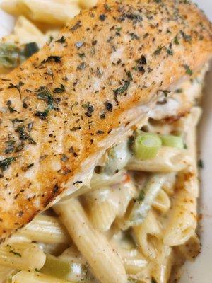 Cajun Alfredo Pasta w/ Salmon