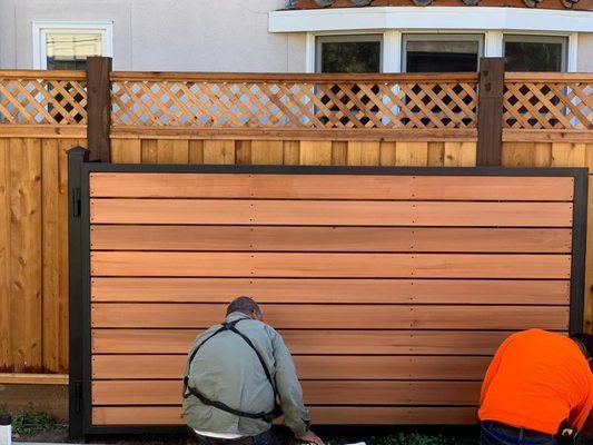 Wood/Metal Combination Driveway Gate Project By Local Gate Service