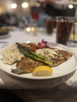 Parmesan Crusted Rainbow Trout with Jumbo Lump Crabmeat