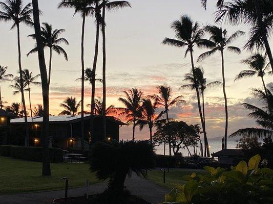 Sunset view from the lanai