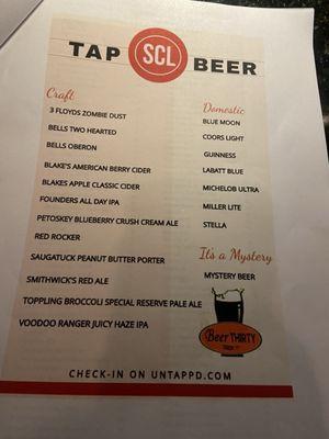 Beer selection