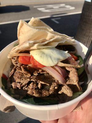 Beirut Bowl with shaved steak