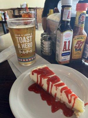 Creole cream cheesecake with strawberry topping