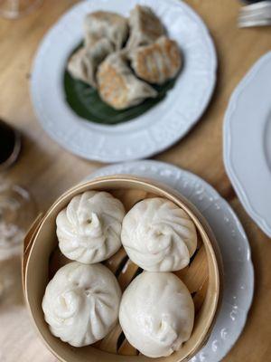 Char siu bao and chicken dumpling