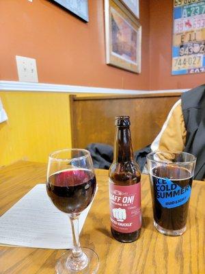 Wine and Indiana craft beer