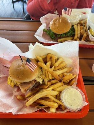 Really good burgers. Fries were a little cold. But still pretty delicious.