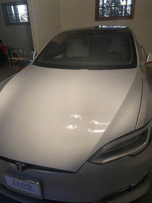 Front part of the Tesla after cleaning