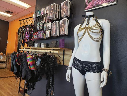 Curated Selection of lingerie, clothing and accessories.