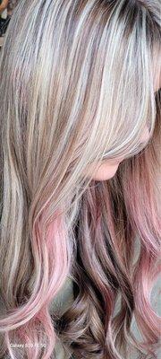 Partial Highlight with Pink Highlights added