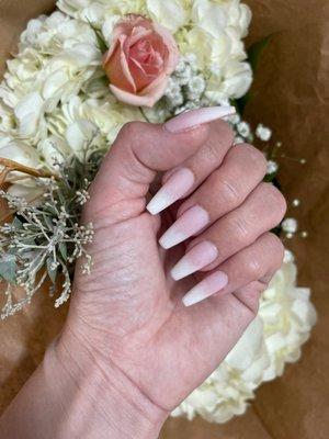 Ombre french tip with a matte finish by Kevin