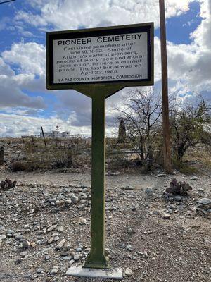 Sign outside cemetery