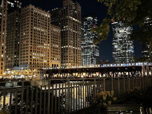 View from our outdoor table. Reservation needed, first come first serve on patio