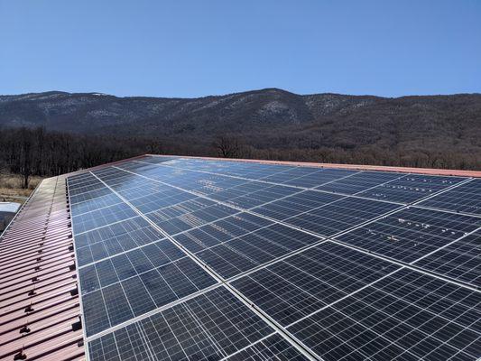 This beautiful job in Afton turned a barn into a power-plant, with high-efficiency solar panels.