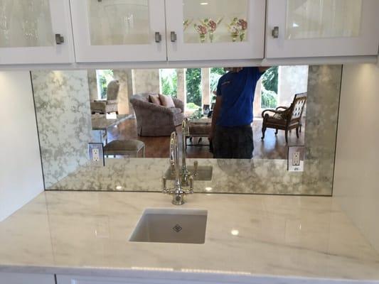 Antique Mirror Backsplash