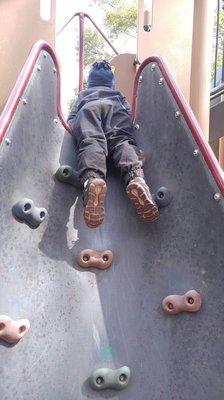 Angled climbing wall that my kiddo loved!