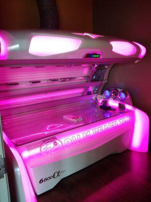 This tanning bed looks like it should transport you through time!