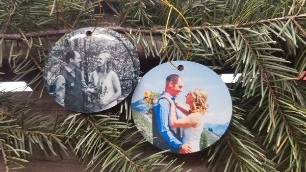 Custom ceramic ornaments are a beautiful way to commemorate a special event.