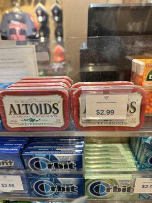 The price of the Altoids.