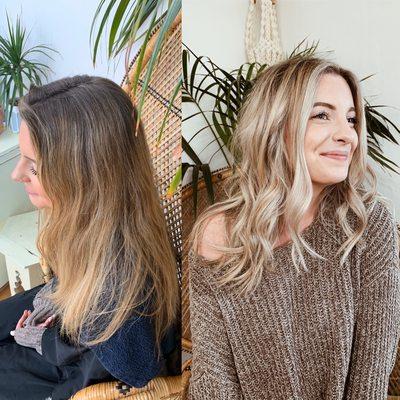 Transformation with low toxic hair lightening and color