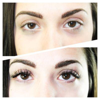 Before and after NovaLash EyeLash Extensions