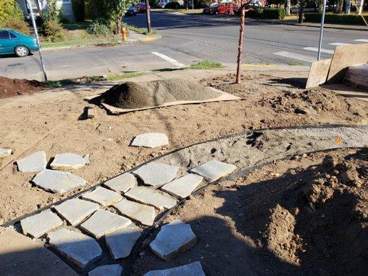 Flagstone Pathway in the works