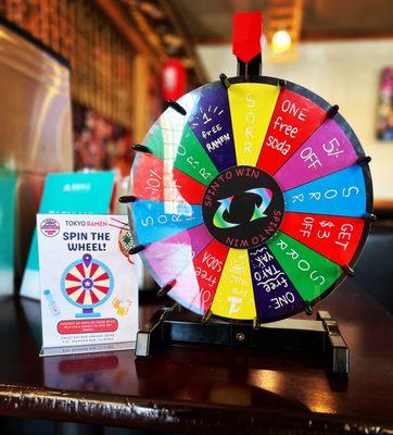 If you check in on Yelp - you get to spin the wheel!!