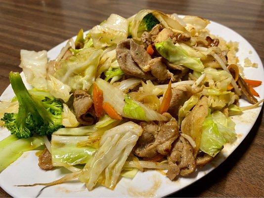 Mixed Vegetables Pork with Rice