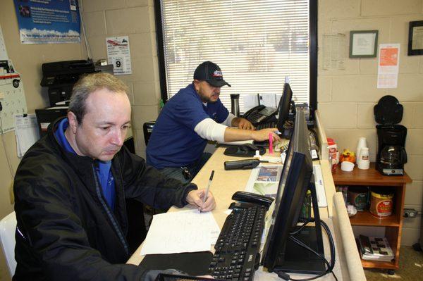 Alex and Andy hard at work.