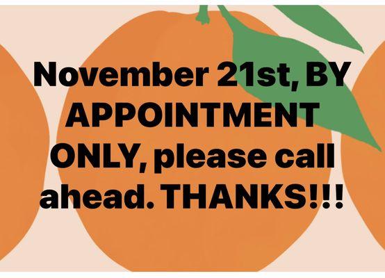 Call for appointment!